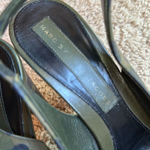 MARC JACOBS HEELS CAMO SLINGBACK PUMPS LEATHER MADE IN ITALY SIZE 39 - Picture 5 of 16